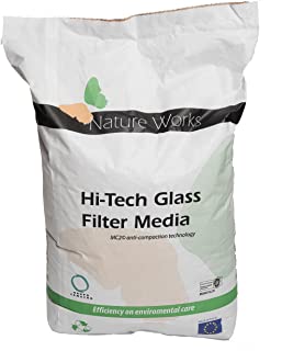 Filtro Hi-Tech de Nature Works (20 kg) para instalaciones de filtracion por arena para piscinas- cristal natural- cristalino- alternativa ecologica a la arena- grano O 0-8 mm